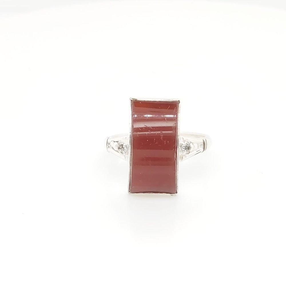 Sterling Silver Vintage Ring With Jade Stone